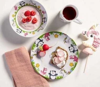 Leonardo 3 vaikiškų indų rinkinys flamingo BAMBINI AVVENTURA -