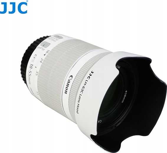 JJC objektyvo gaubtas Ew-63c tipo saulės skydelis, skirtas Canon Ef-s 18-55 mm – baltas