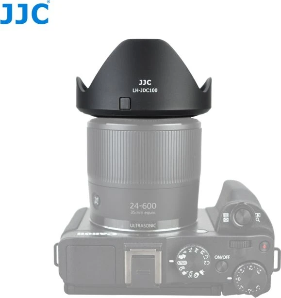 JJC LH-DC100 gaubtas su adapteriu ant Canon fotoaparato