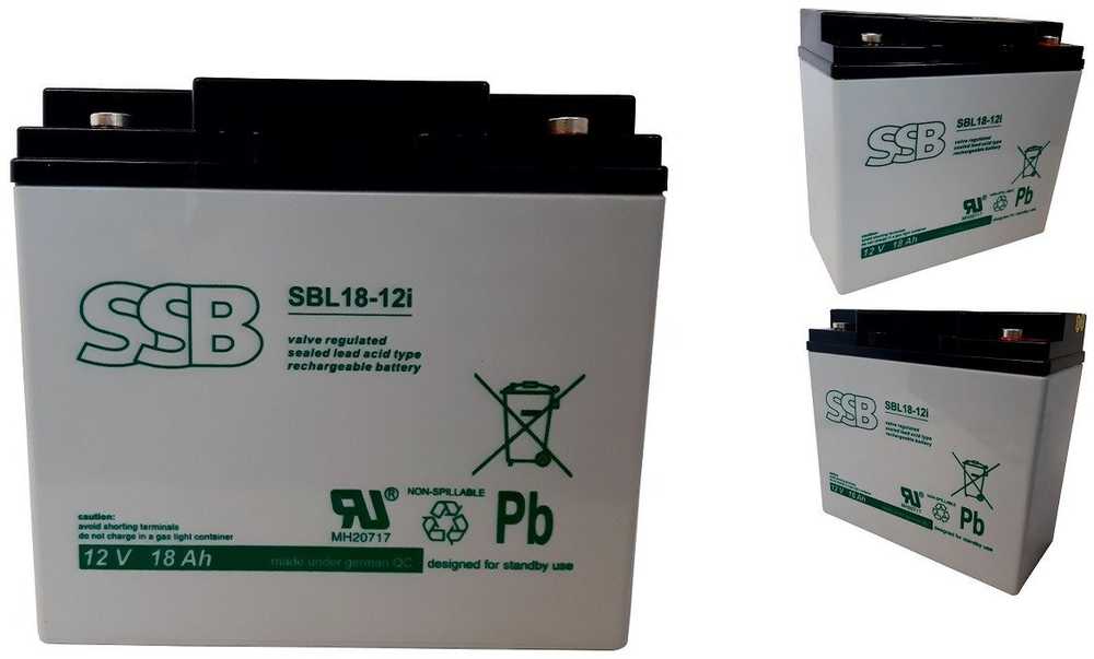 SSB Akumuliatorius SBL 18-12i 12V 18Ah, skirtas UPS APC, Ever, Fideltronik, Eaton Powerware