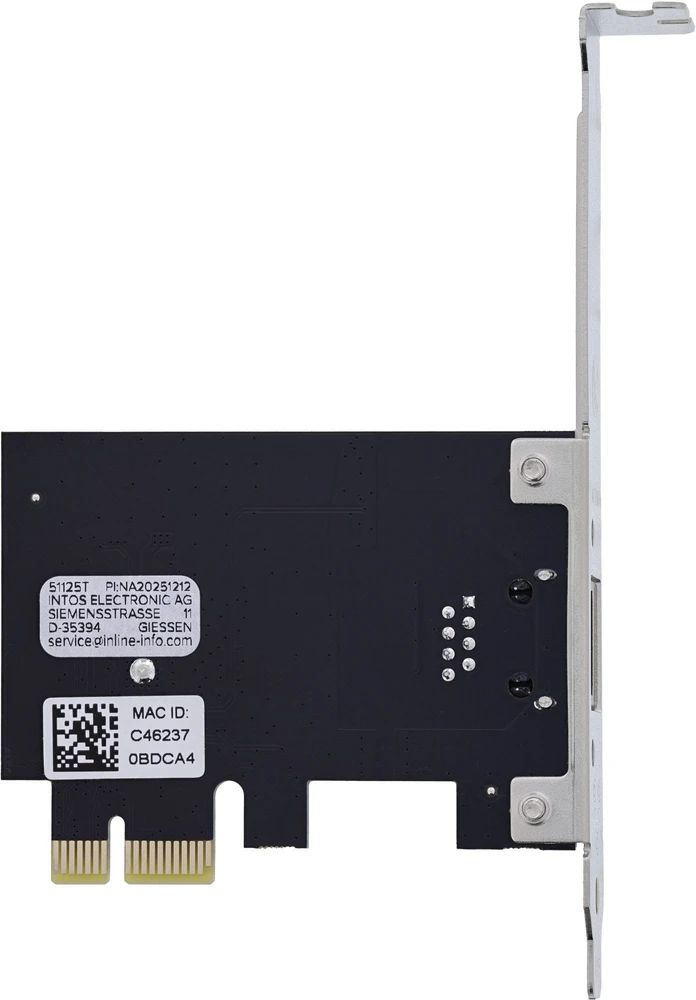 „Level One Games InLine 51125T“ 2,5 gigabito tinklo plokštė – RJ45 2,5 Gb/s – PCIe x1