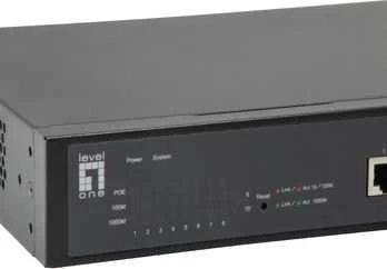 Šakotuvas Level One Carruzzo LevelOne GEP-1051 tinklo komutatorius Valdomas L2/L3/L4 Gigabit Ethernet (10/100/1000) Maitinimas per Eternetą (PoE) Juoda