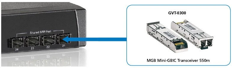 Šakotuvas Level One „LevelOne SFP“ modulis „LevelOne GVT-0300“ tinklo siųstuvo-imtuvo modulis 1250 Mbit/s SFP 850 nm šviesolaidinis pluoštas