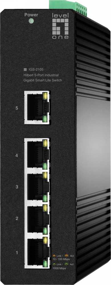 Šakotuvas Level One Carruzzo LevelOne IGS-2105 tinklo komutatorius Valdomas L2 Gigabit Ethernet (10/100/1000) Juoda