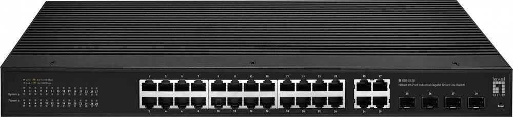 Šakotuvas Level One Carruzzo LevelOne IGS-2128 tinklo komutatorius Valdomas L2 Gigabit Ethernet (10/100/1000) Juoda