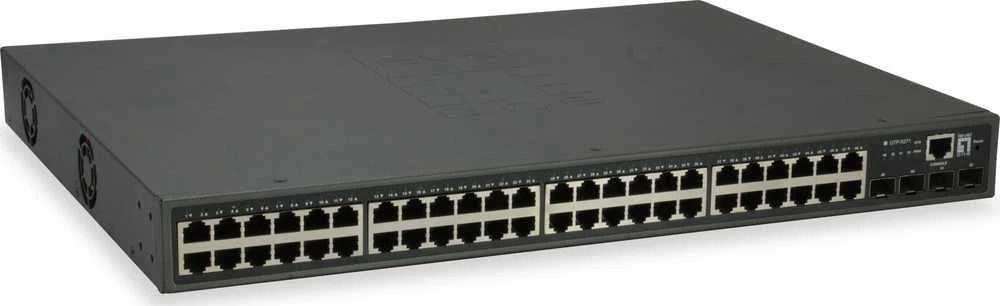 Šakotuvas Carruzzo LevelOne GTP-5271 tinklo komutatorius Valdomas L3 Gigabit Ethernet (10/100/1000) Maitinimas per Eternetą (PoE) Pilka