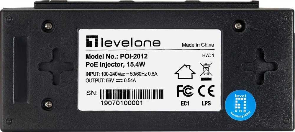 Level One LevelOne LevelOne FE PoE-Injektor Adapteris POI-2012 15.4W PoE