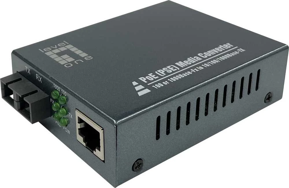 Šakotuvas Level One Carruzzo LevelOne GVT-2013 tinklo medijos keitiklis 1000 Mbit/ai 850 nm Keli režimai Pilka