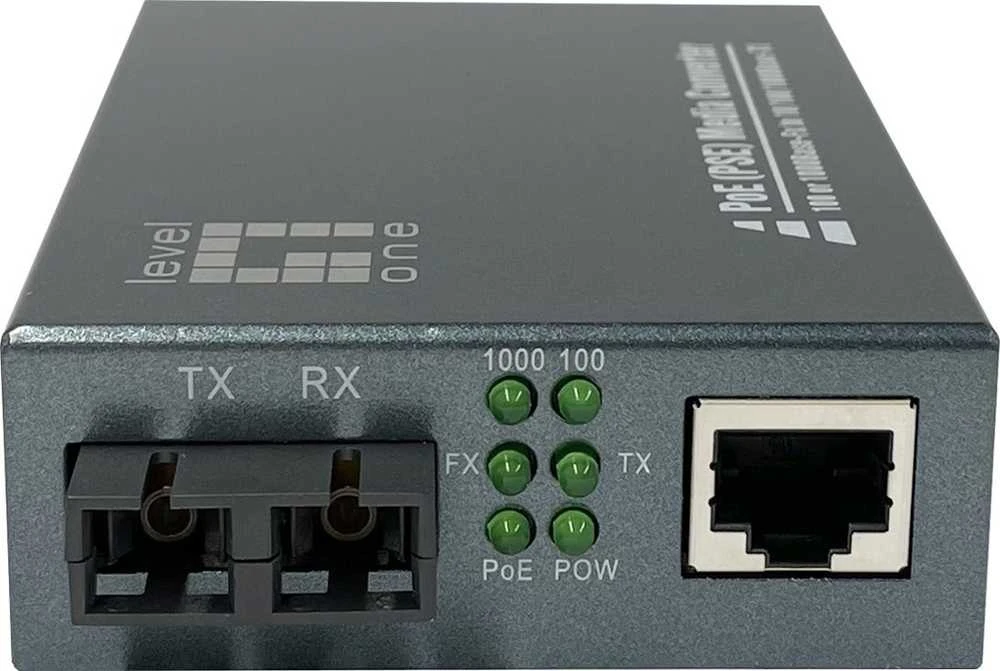 Šakotuvas Level One Carruzzo LevelOne GVT-2013 tinklo medijos keitiklis 1000 Mbit/ai 850 nm Keli režimai Pilka