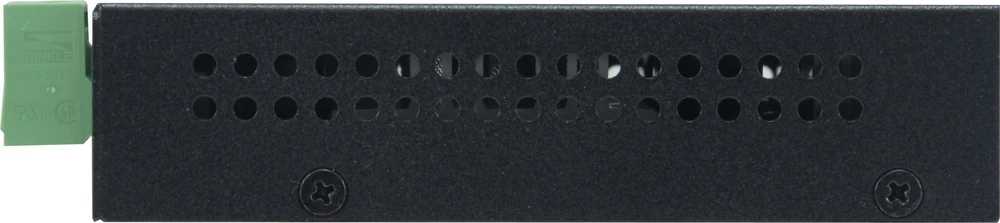 VDSL2 keitiklio šoninė dalis su ventiliacijos angomis