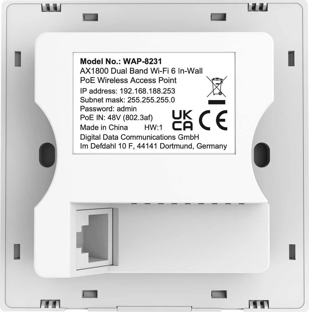 Maršrutizatorius Level One Carruzzo LevelOne WAP-8231 WLAN prieigos taškas 1800 Mbit/ai Balta Maitinimas per Eternetą (PoE)
