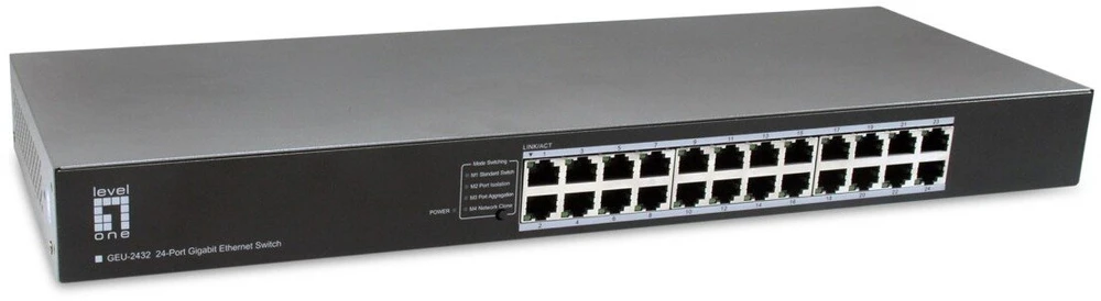 Šakotuvas Level One Carruzzo LevelOne GEU-2432 Ne-valdomas Gigabit Ethernet (10/100/1000) 1U Pilka