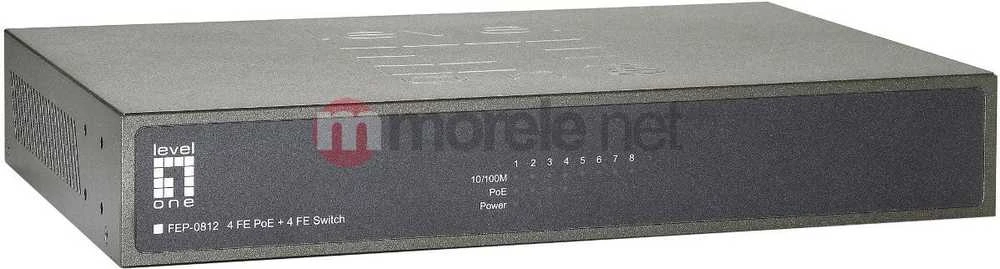 Šakotuvas Level One Carruzzo LevelOne FEP-0812 tinklo komutatorius Fast Ethernet (10/100) Maitinimas per Eternetą (PoE) Juoda