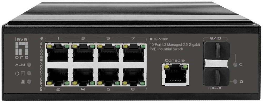 Šakotuvas Level One Carruzzo LevelOne IGP-1091 Valdomas L3 2.5G Ethernet (100/1000/2500) Maitinimas per Eternetą (PoE) Stalinis / tvirtinamas prie sienos Juoda