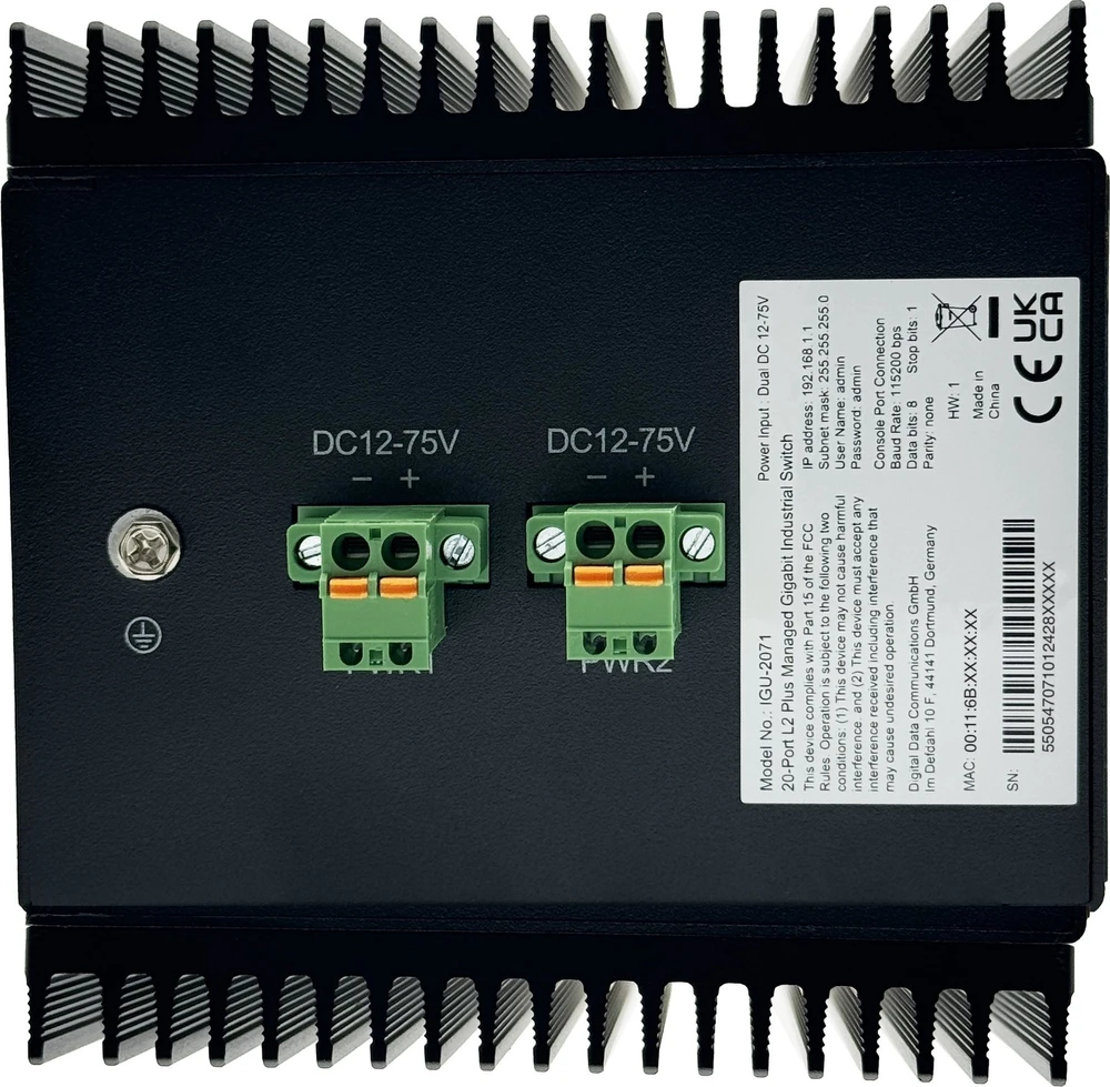 Šakotuvas Level One Carruzzo LevelOne IGU-2071 tinklo komutatorius Valdomas L2+ Gigabit Ethernet (10/100/1000) Juoda