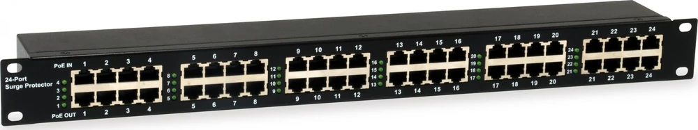 Maršrutizatorius Level One Switch LevelOne ESP-2400 Ochrona przeciwprzepięciowa 24-portowy PoE 6kV 30W Juodas