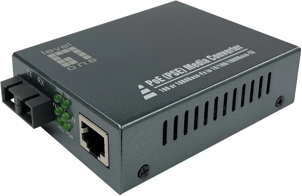 Level One „LevelOne“ medijos keitiklis RJ45->SC GE SM PoE 30W 1310nm 20km