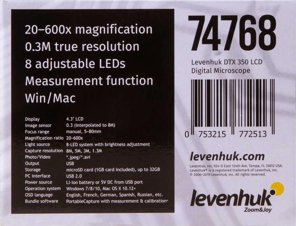 Skaitmeninis mikroskopas Levenhuk DTX 350 LCD 20x-600x