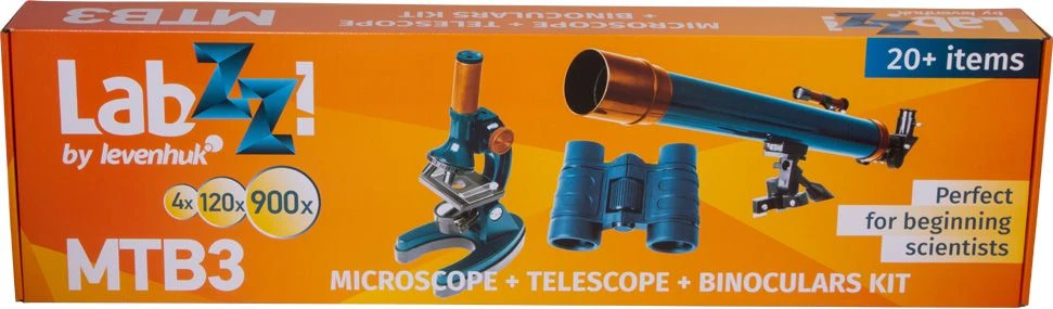 Mikroskopo, teleskopo ir žiūronų rinkinys Levenhuk LabZZ MTB3 su eksperimentiniu rinkiniu