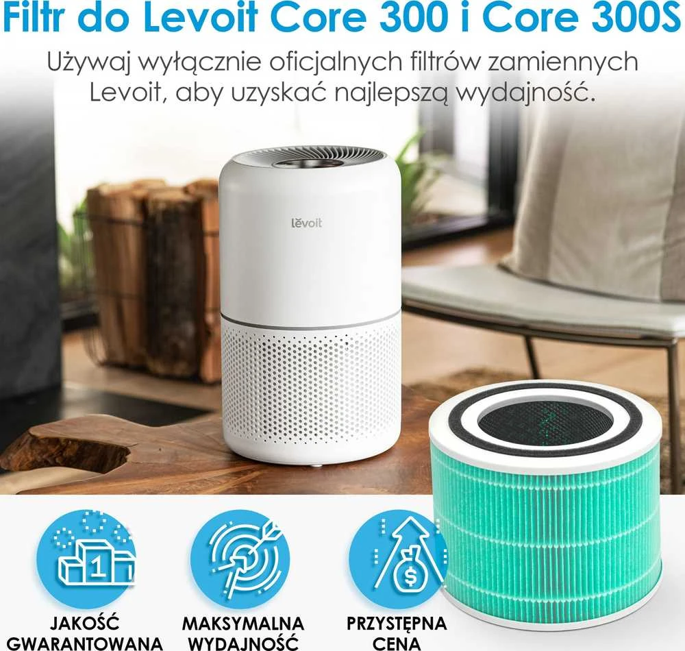 „Levoit Core 300“ 3 pakopų toksinų sugėrimo filtras
