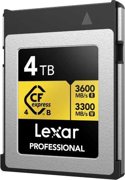 Atminties kortelė Lexar Professional Gold CFexpress 4 TB kietojo disko kortelė (LCXEXPR004T-RNENG)
