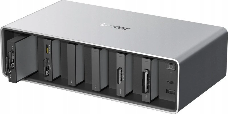 Lexar „Lexar Professional Workflow Pro“ skaitytuvas su „Thunderbolt 4“ jungtimi I su dvigubu SD skaitytuvu ir 2x2TB SSD