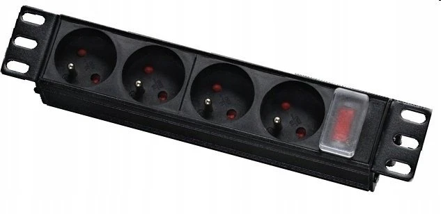 10" skirstomasis skydelis LEXI-Net 4x230V, jungiklis, įtampos indikatorius, kabelis 1,8m, 1U
