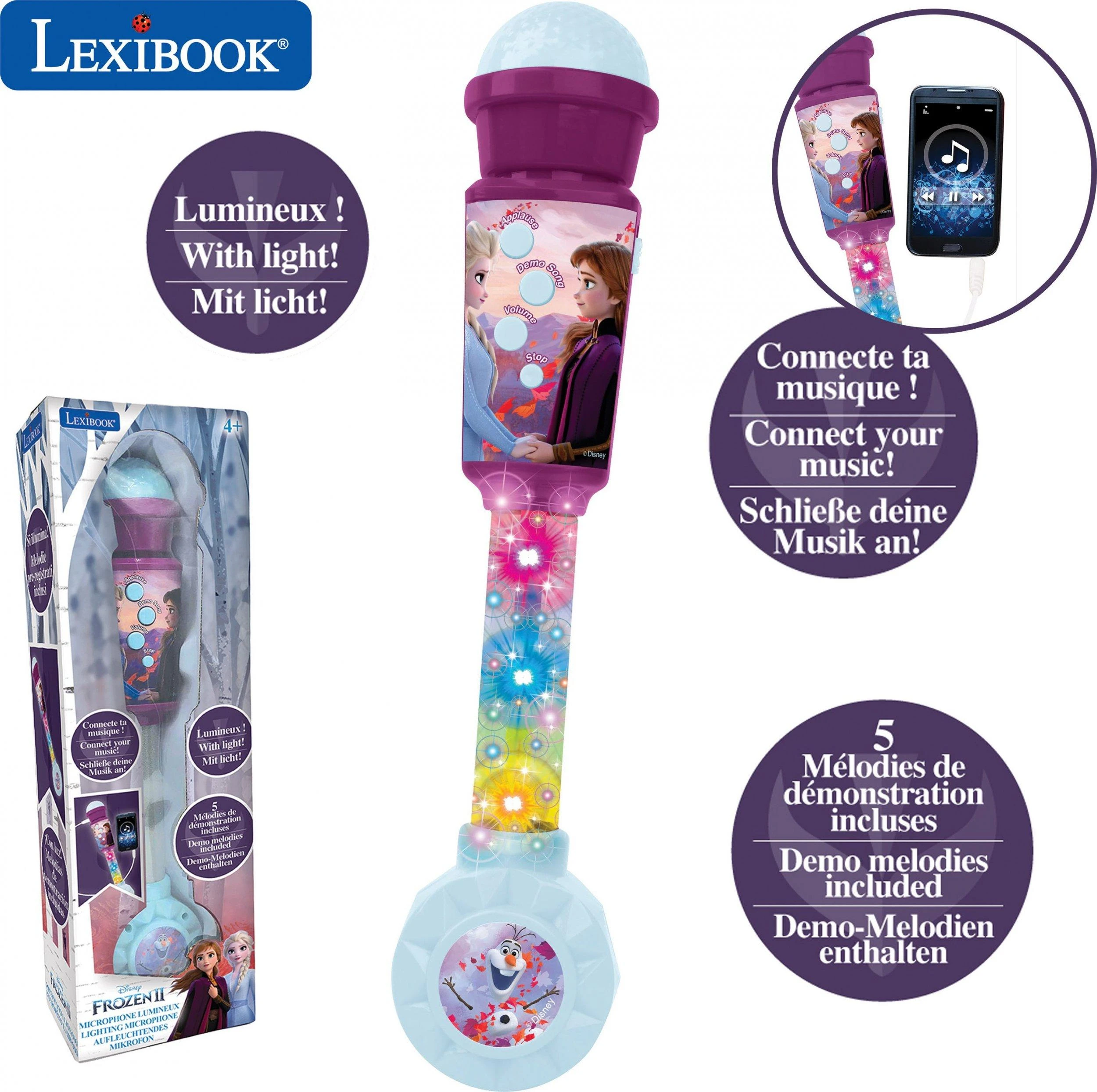 Apšvietimo mikrofonas su garsiakalbiu Frozen Lexibook