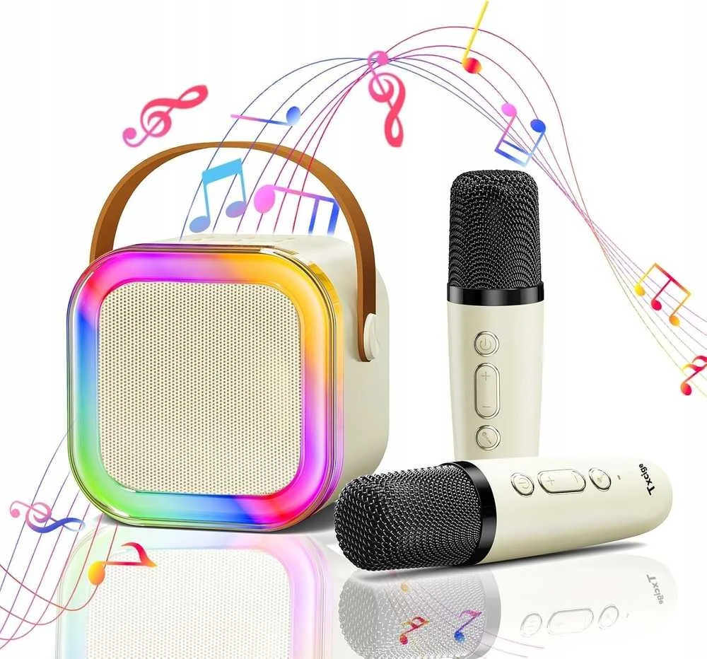 Garsiakalbis Lexibook PRZENOŚNY Rinkinys KARAOKE Nešiojama kolonėlė Bluetooth RGB DWA MIKROFONY USB MINI JACK