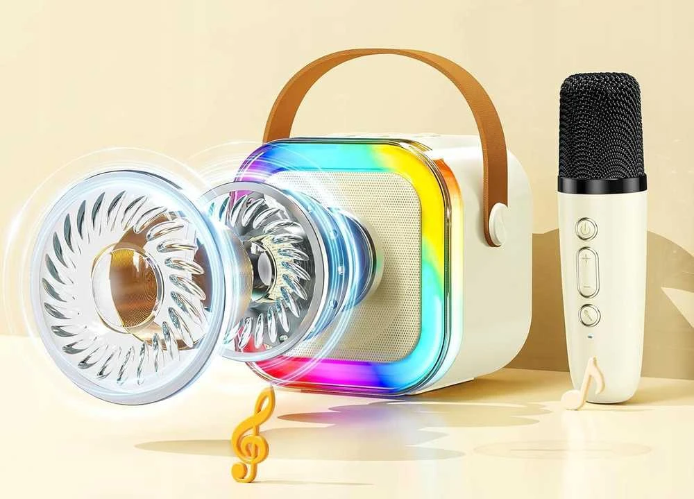 Garsiakalbis Lexibook PRZENOŚNY Rinkinys KARAOKE Nešiojama kolonėlė Bluetooth RGB DWA MIKROFONY USB MINI JACK