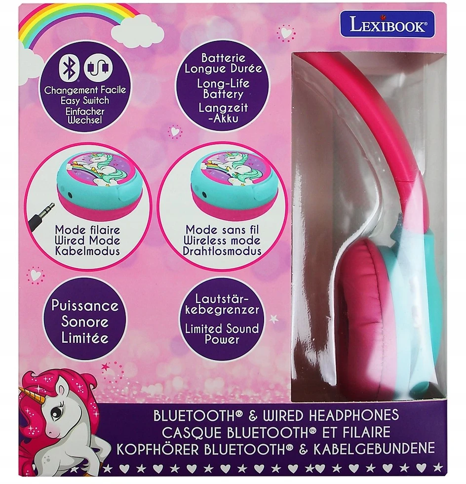 „Lexibook – Unicorn“ – 2 viename sulankstomos „Bluetooth®“ ausinės (HPBT010UNI)