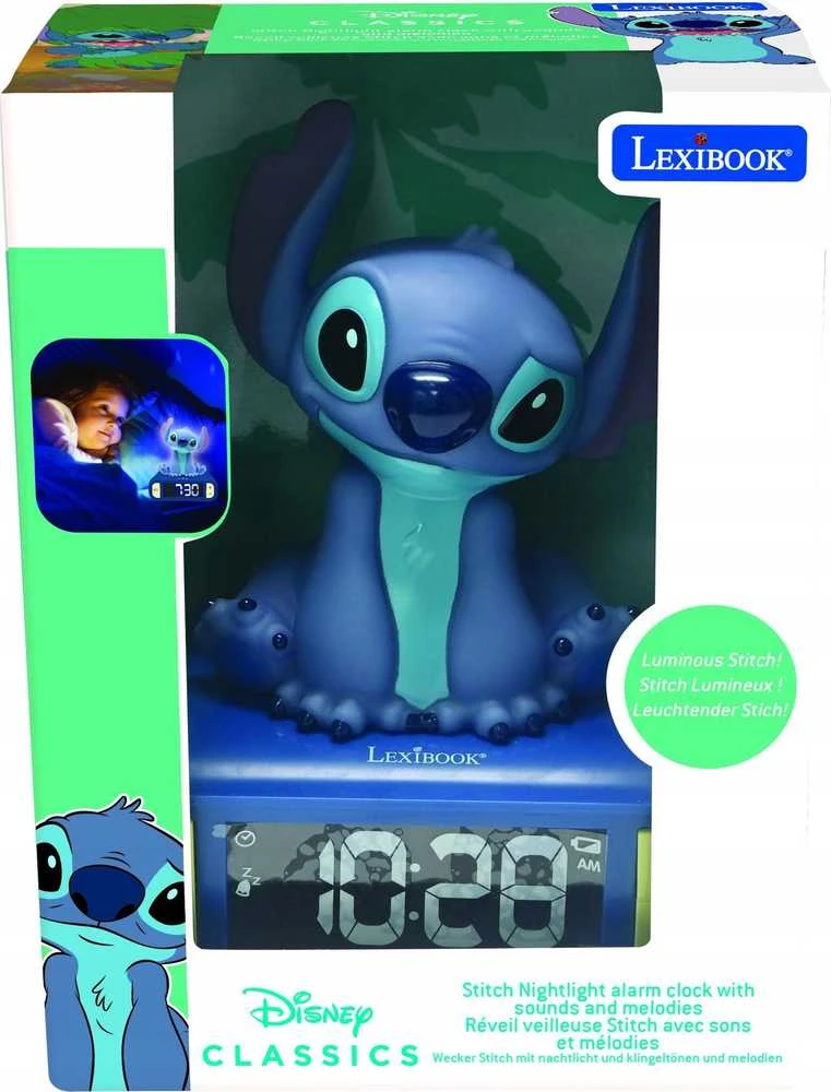 Lexibook Skaitmeninis žadintuvas su Stitch 3D naktiniu apšvietimu