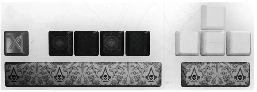Pixminds LEXIP Juodas FLAG RESYNCED TATOO KEYCAPS-SET FOR Mechaninė klaviatūra