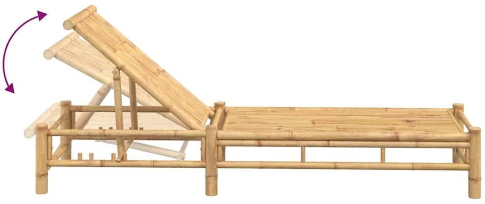 Saulės gultas, 55x199x30 cm, bambukas