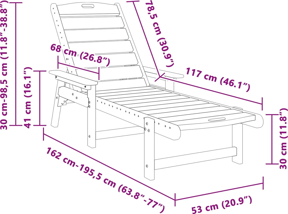 Saulės gultas 2 pcs Juoda 195,5 x 53 x 98,5 cm Polietilenas