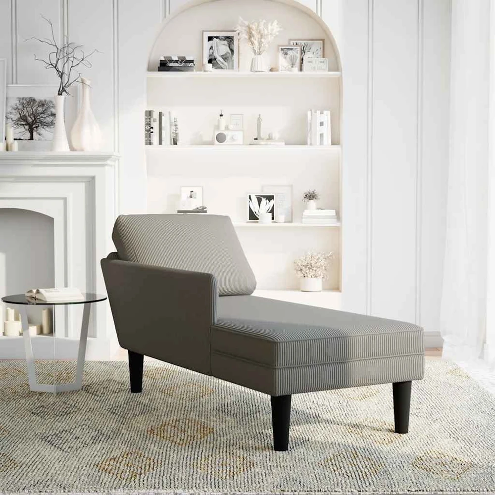 Sofa Chaise Lounge su pagalvės šviesiai pilku velveto audiniu