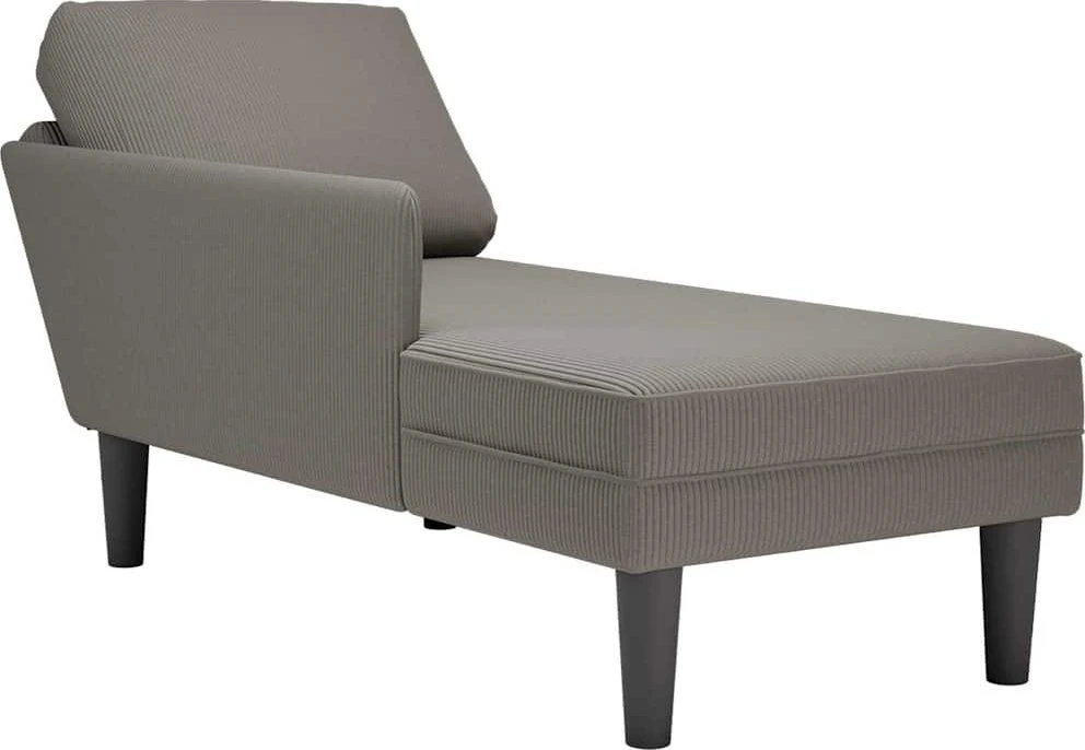 Sofa Chaise Lounge su pagalvės šviesiai pilku velveto audiniu
