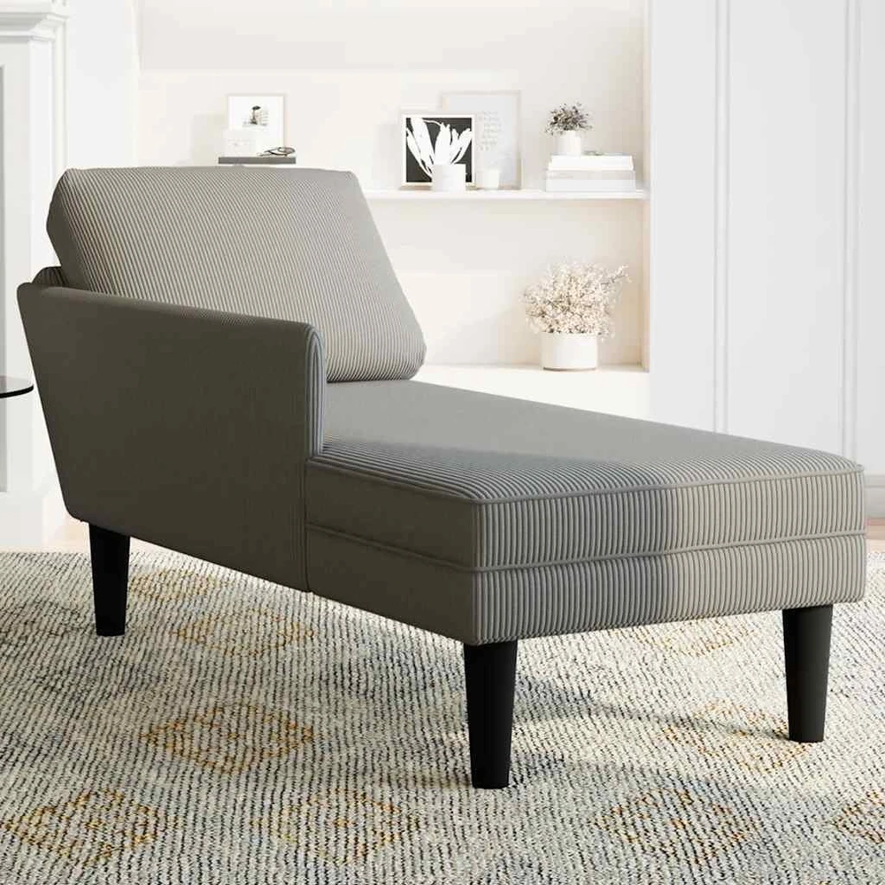 Sofa Chaise Lounge su pagalvės šviesiai pilku velveto audiniu