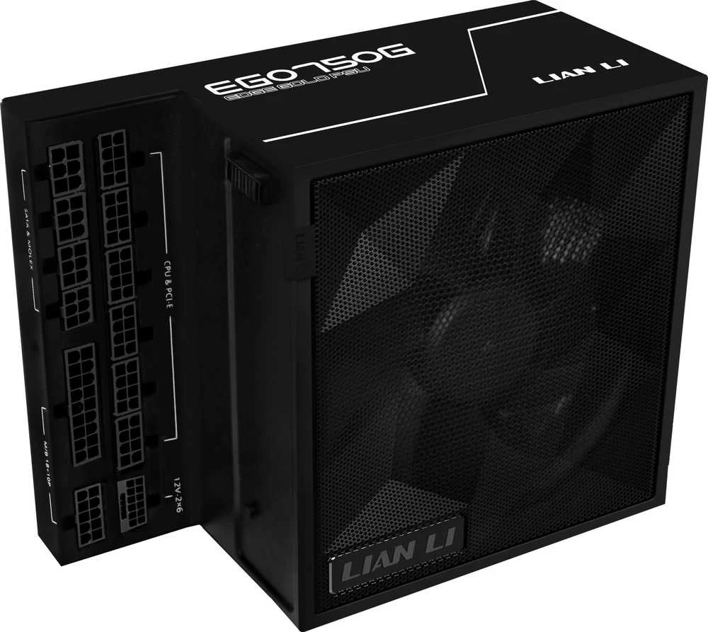 Lian Li EDGE EG750 80 PLUS Gold PSU, PCIe 5.1, ATX 3.1 – 750 Watt, juodos spalvos