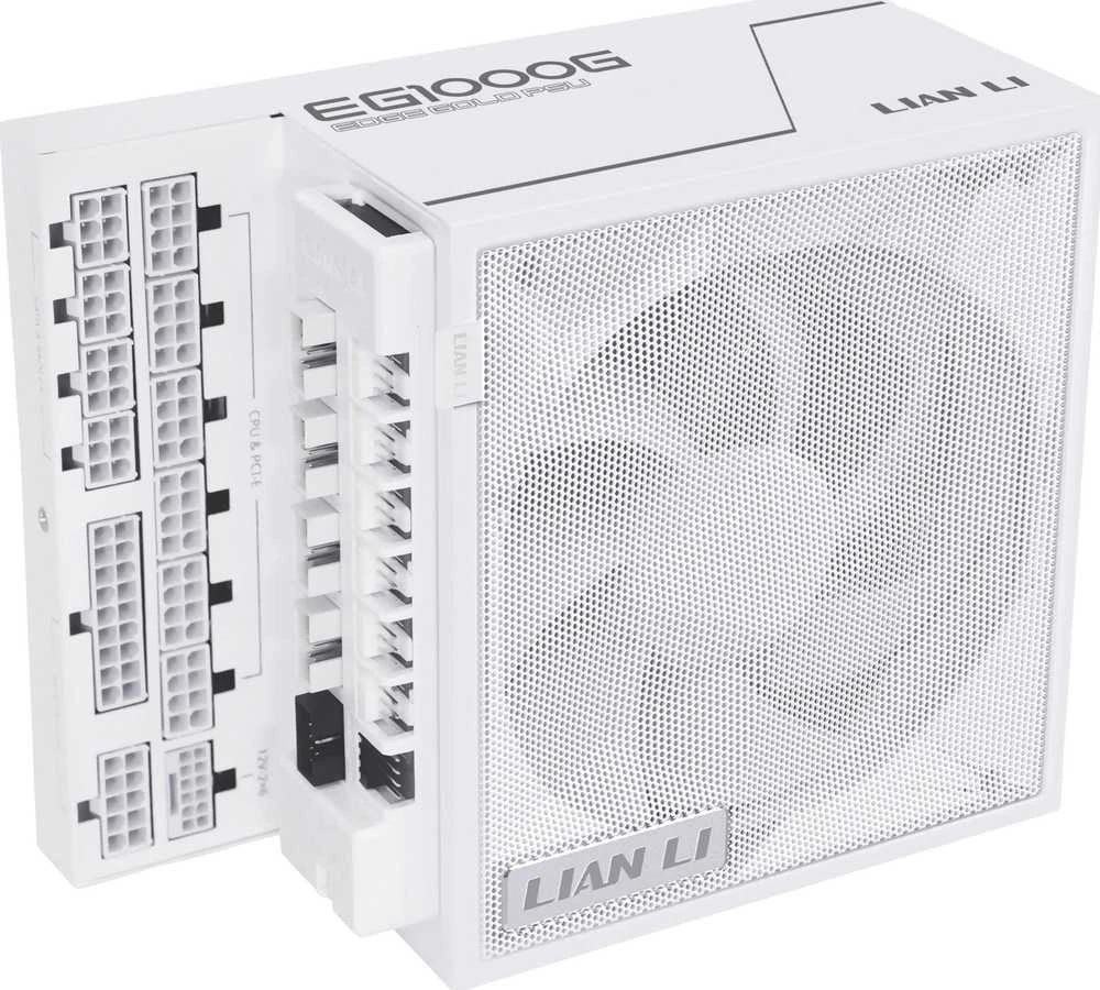 Lian Li EDGE GOLD 1000 80 PLUS Gold įkroviklis, PCIe 5.1, ATX 3.1 - 1.000 Watt, baltas, inkl. USB-Hub