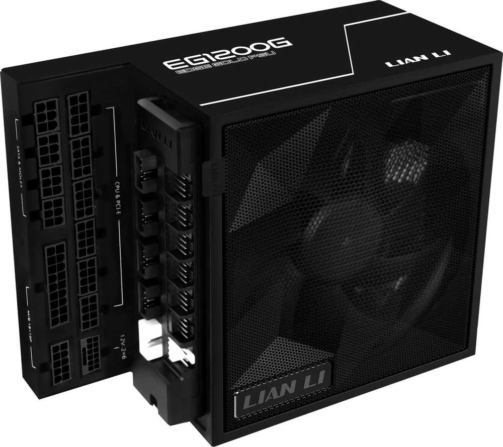 Lian Li EDGE GOLD 1200 80 PLUS Gold PSU, PCIe 5.1, ATX 3.1 – 1.200 Watt, juodos spalvos, inkl. USB-Hub
