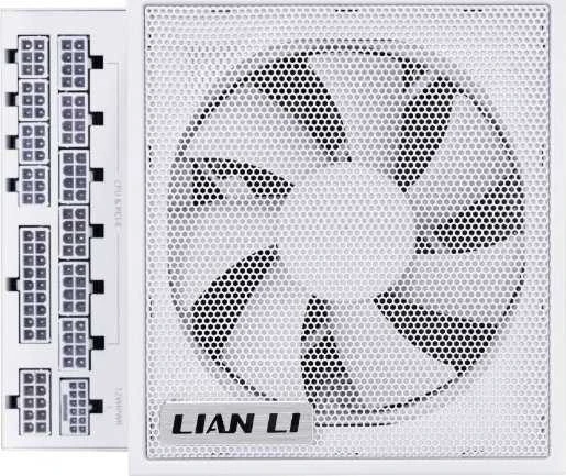 Lian Li EDGE GOLD 1200 80 PLUS Gold maitinimo blokas, PCIe 5.1, ATX 3.1 × 1.200 W, baltos spalvos, su USB šakotuvu