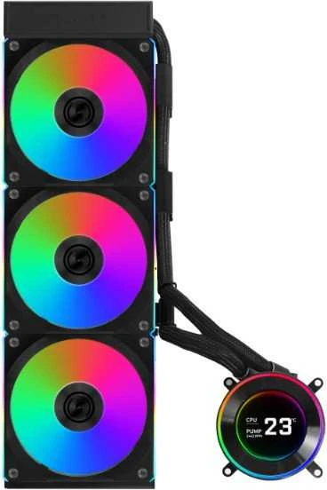 Lian Li HYDROSHIFT II LCD-C 360CL ARGB All-in-One Liquid Cooler – juodos spalvos