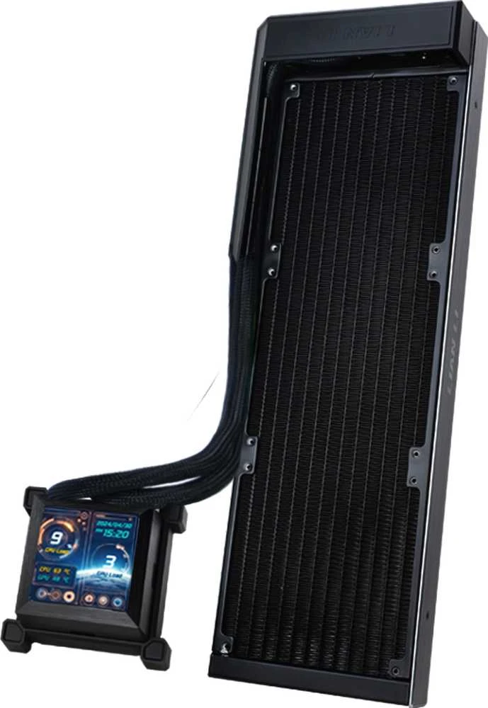 Lian Li HydroShift LCD 360 Fanless Vanduo Cooling, RGB – 360mm, juodos spalvos
