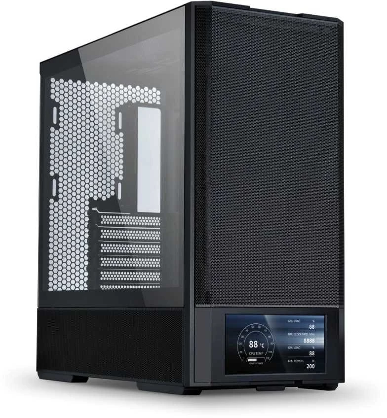 Lian Li LANCOOL 207 Digital PC-kompiuterio korpusas, Midi-Tower, ATX, Tempered Glass – juodos spalvos