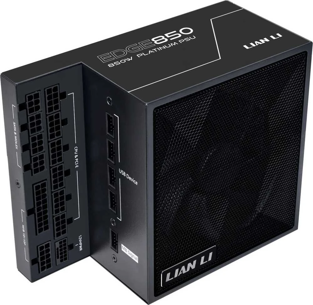 Lian Li EDGE EG0850 80 PLUS Platinum maitinimo šaltinis, PCIe 5.1, ATX 3.1 × 850, Juodas