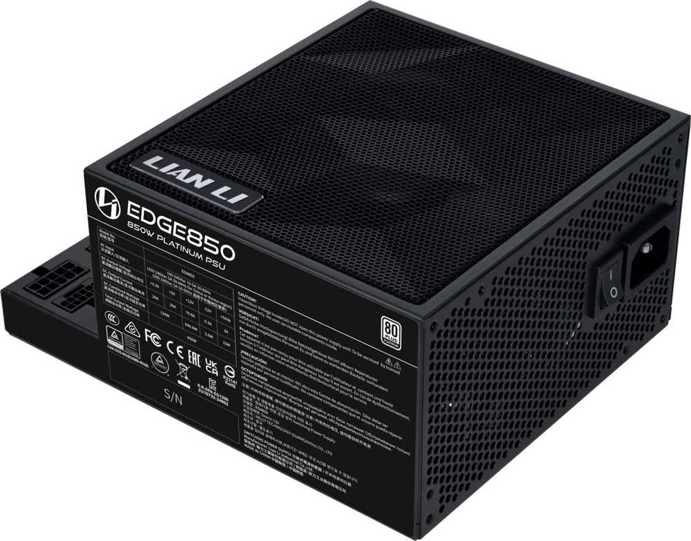 Lian Li EDGE EG0850 80 PLUS Platinum maitinimo šaltinis, PCIe 5.1, ATX 3.1 × 850, Juodas