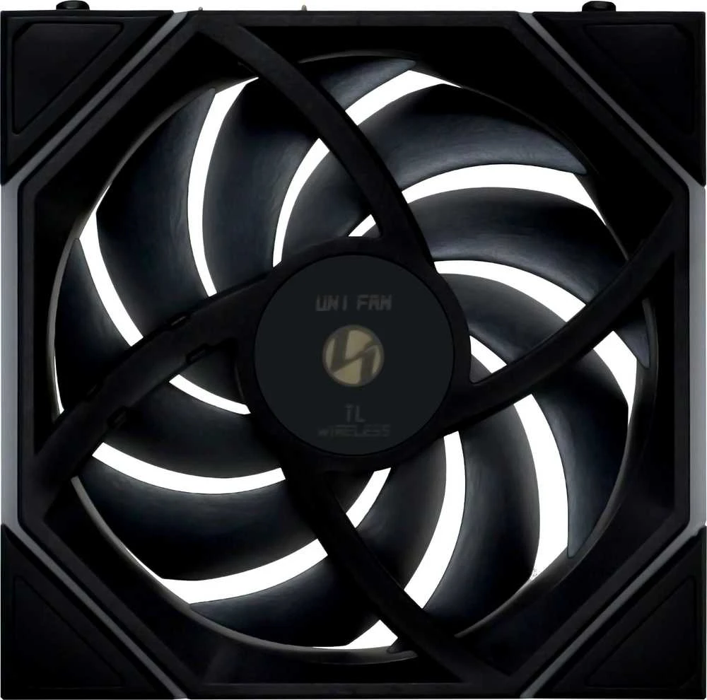 Lian Li UNI FAN TL Wireless korpuso ventiliatorius, ARGB, PWM, 3er-Pack – Reverse Blade, 120mm, juodos spalvos