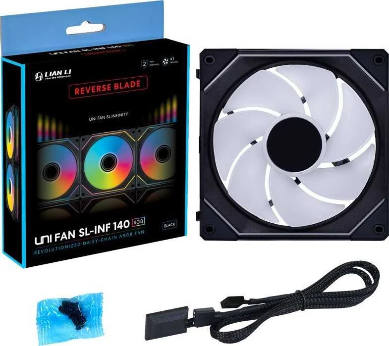 Lian Li UNI FAN ventiliatorius SL-INF 140 RGB Reverse Blade (UF-RSLIN140-1B)