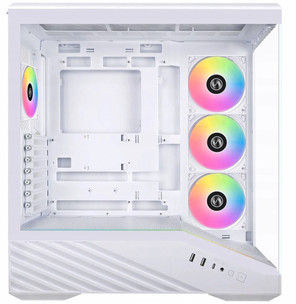 Lian Li Vector V100 PC-kompiuterio korpusas, Midi-Tower, ATX, RGB, Tempered Glass – baltos spalvos